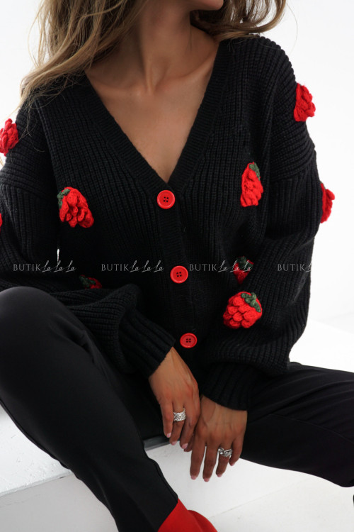 Sweter czarny Strawberries