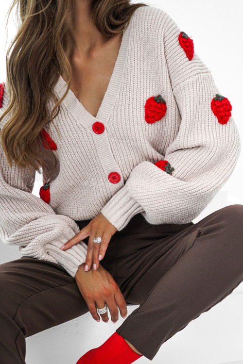 Sweter beżowy Strawberries
