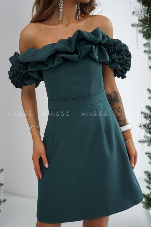 Sukienka mini ciemno zielona Florencja 2