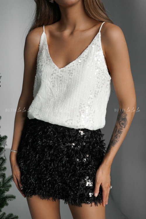 Top cekinowy biały Angel