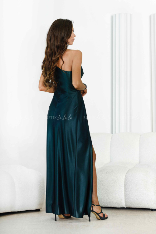 Sukienka satynowa szmaragdowa Parlas 1