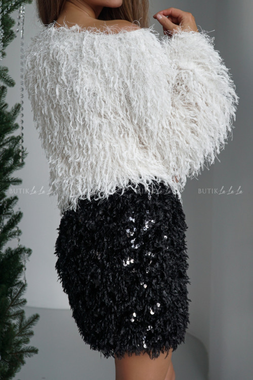 Bluzka z połyskującymi nitkami biała Caterina 3