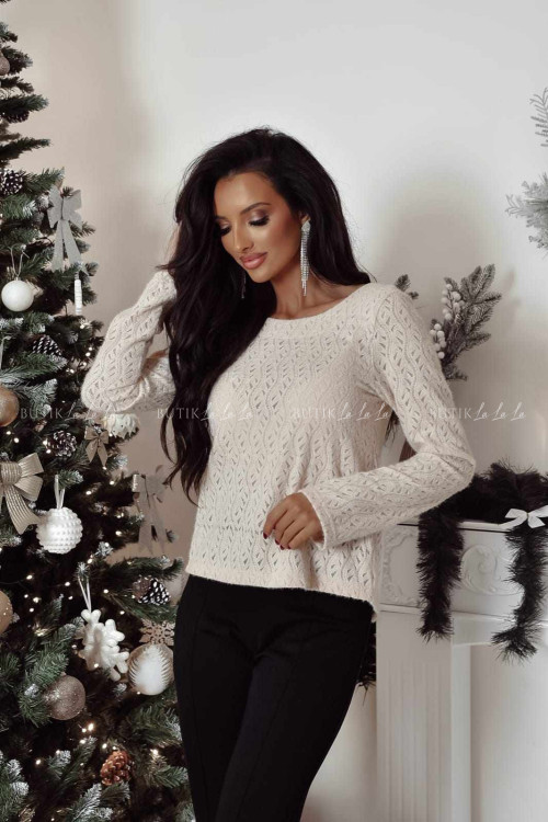 Bluzka kremowa z ozdobnymi guzikami na plecach Lessa 1