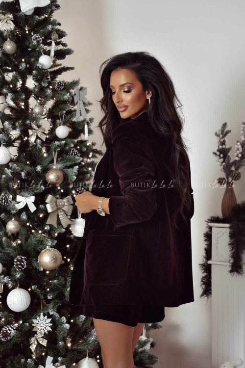 Marynarka welurowa bordowa Carl 2