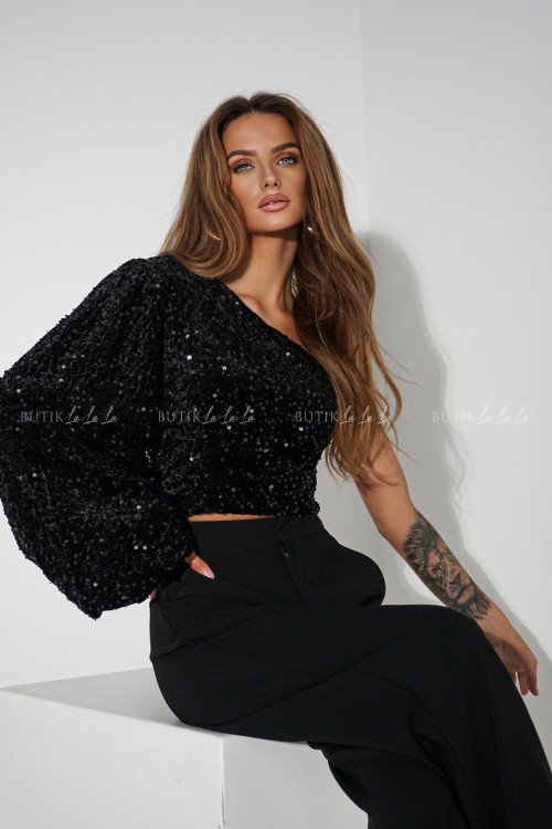 Bluzka cekinowa czarna Farel 2