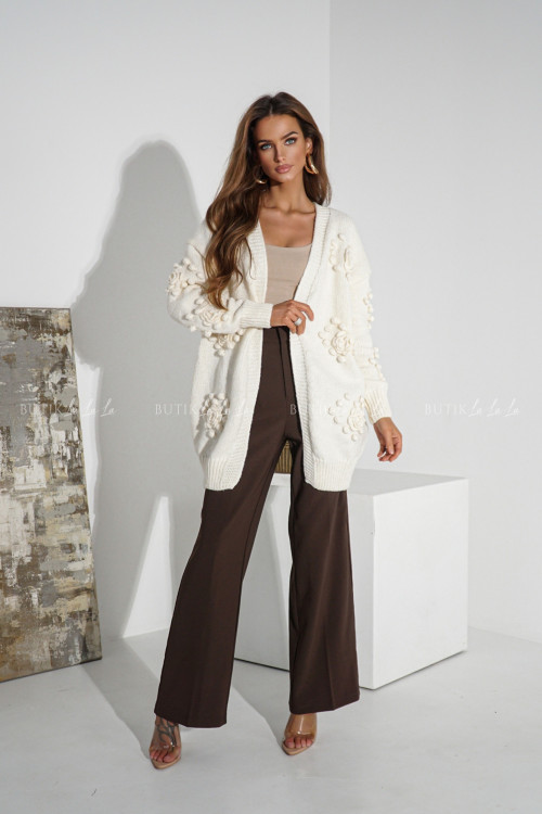 Spodnie z prostą nogawką brązowe Poul 18