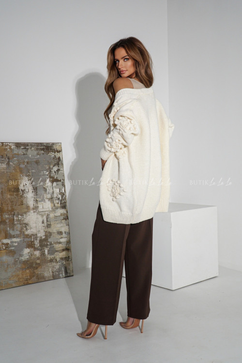 Spodnie z prostą nogawką brązowe Poul 17