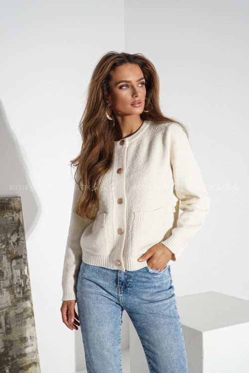 Sweter rozpinany kremowy Arthus 3