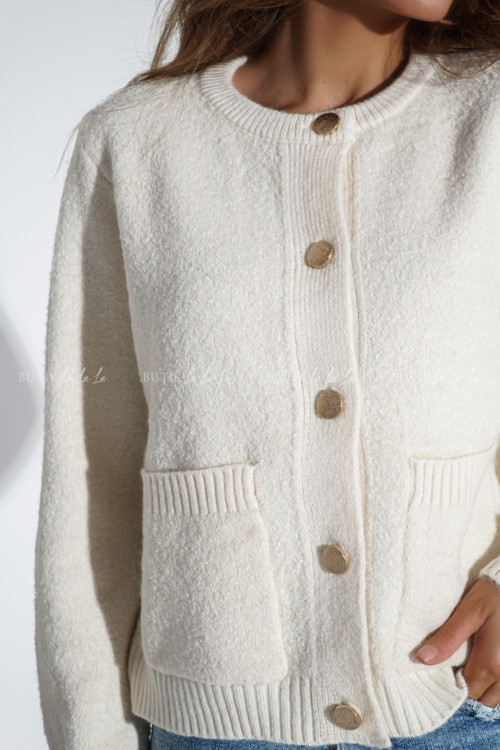 Sweter rozpinany kremowy Arthus 5