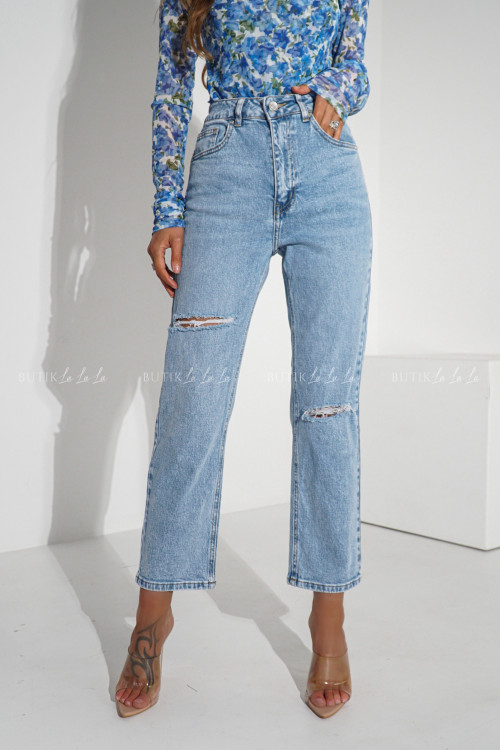 Spodnie jeansowe z dziurami The Mom Fit
