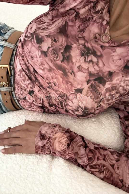 Bluzka z siateczką w kwiatowy print Selfie 4