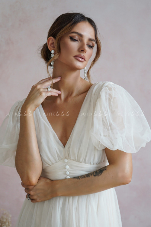 sukienka kremowa tiulowa Murillo 5