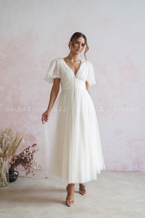 sukienka kremowa tiulowa Murillo 3