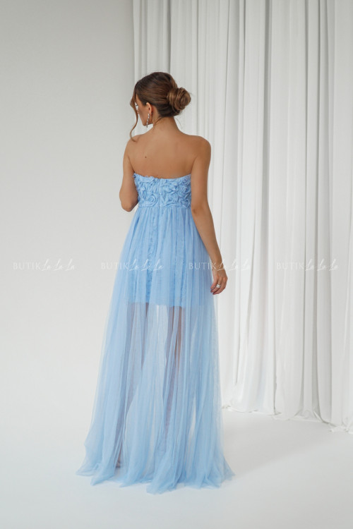 Sukienka niebieska tiulowa Roses 1