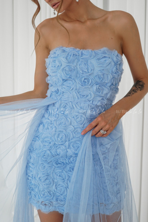Sukienka niebieska tiulowa Roses