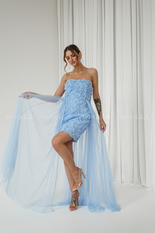 Sukienka niebieska tiulowa Roses 3