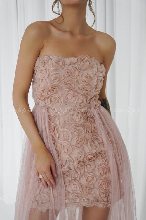 Sukienka beżowa tiulowa Roses 1