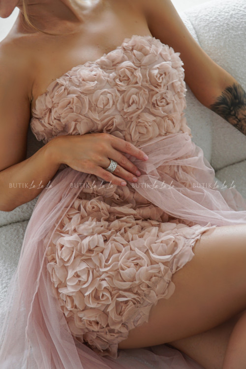 Sukienka beżowa tiulowa Roses