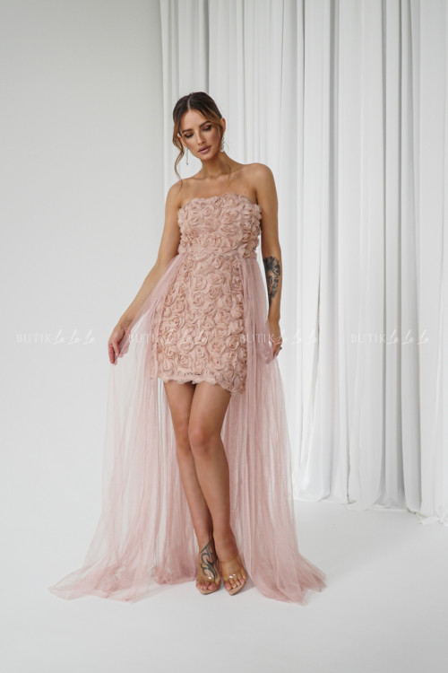 Sukienka beżowa tiulowa Roses 2