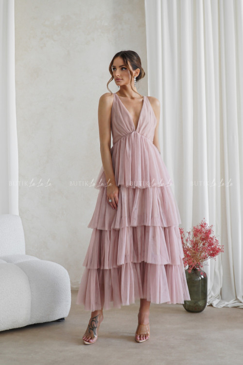 sukienka pudrowa tiulowa Magnolie 4