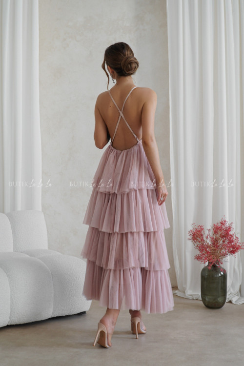 sukienka pudrowa tiulowa Magnolie 6
