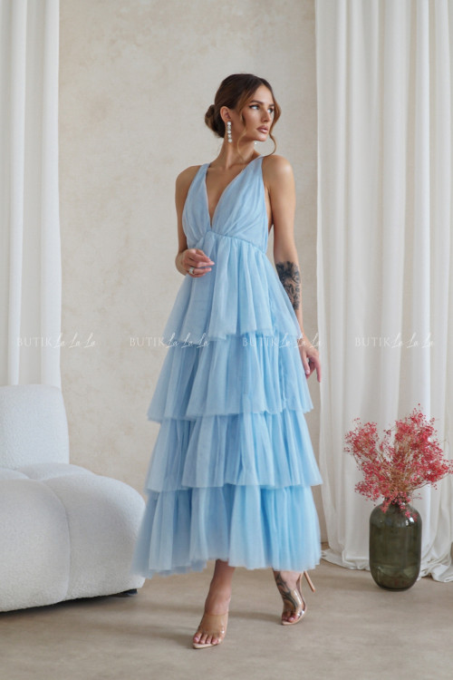 sukienka błękitna tiulowa Magnolie 5