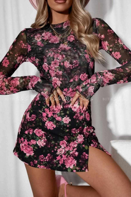 Bluzka z siateczki w kwiatowy print Dellia 1