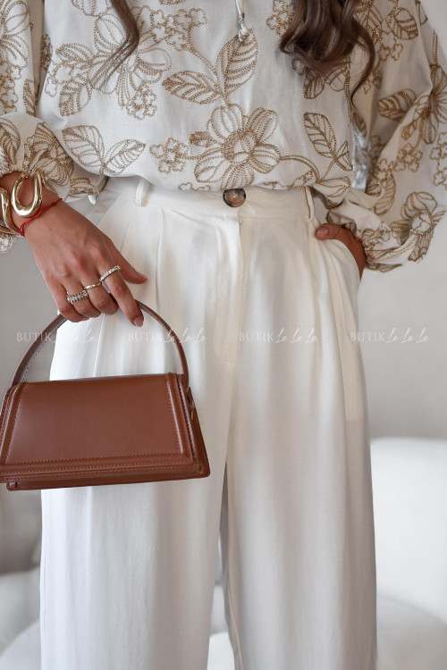 Spodnie o prostym kroju białe Krakom 2