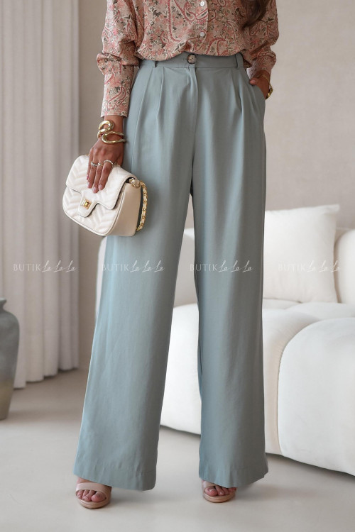 Spodnie o prostym kroju pistacjowe Krakom 1