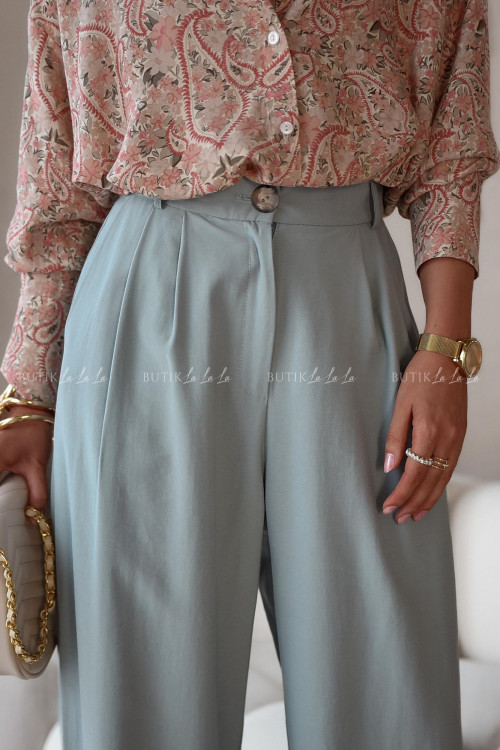 Spodnie o prostym kroju pistacjowe Krakom