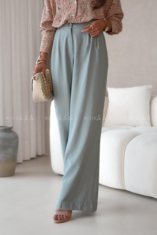 Spodnie o prostym kroju pistacjowe Krakom 3