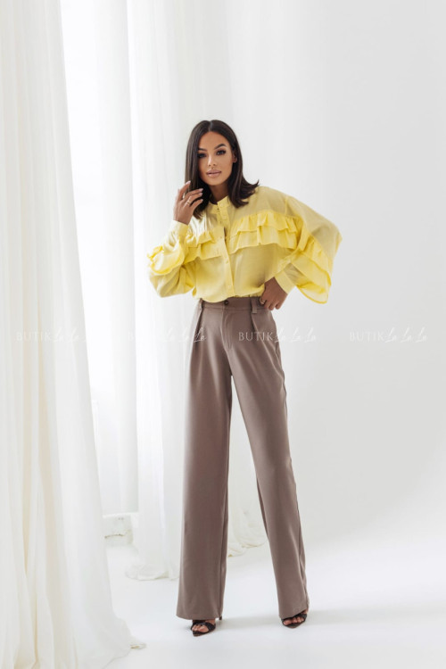 Spodnie o prostym kroju beżowe Sano 1