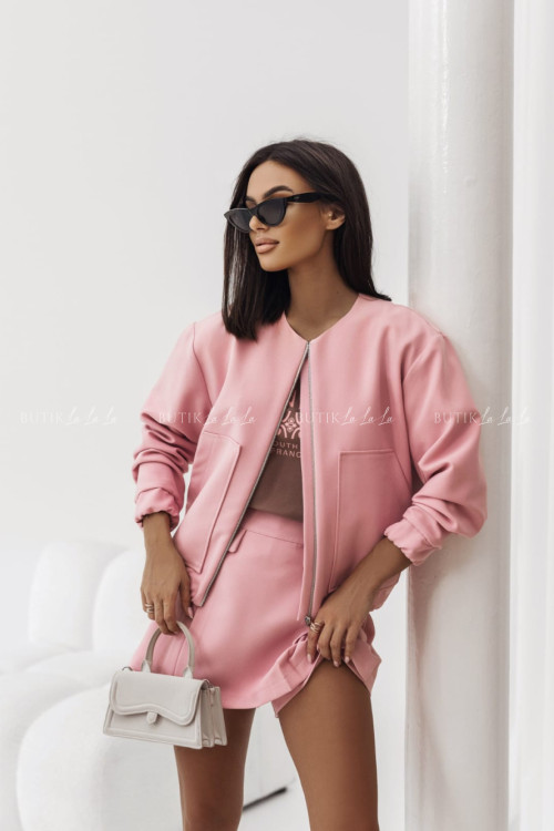 Kurtka typu bomberka różowa Molette