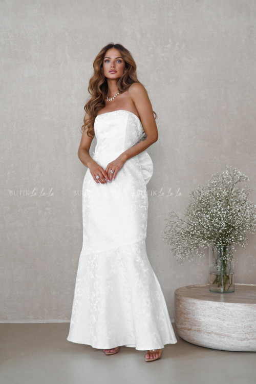 Sukienka biała z kokardą Erisa