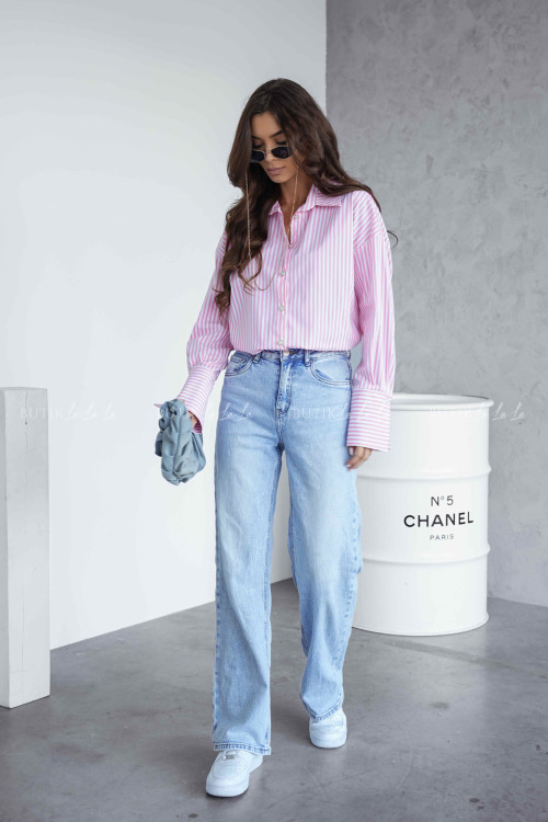 Koszula w biało-różowe paski Allora 3