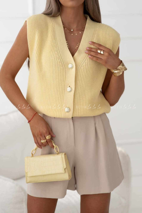 Kamizelka sweterkowa żółta Sevilla