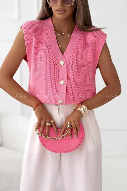 Kamizelka sweterkowa różowa Sevilla