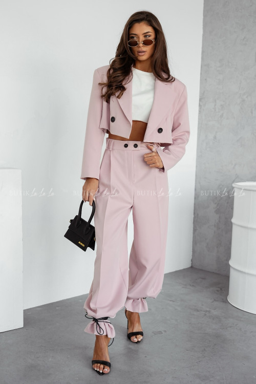 Spodnie pudrowe o szerokim kroju Broklyn