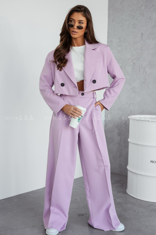 Spodnie lawendowe o szerokim kroju Broklyn