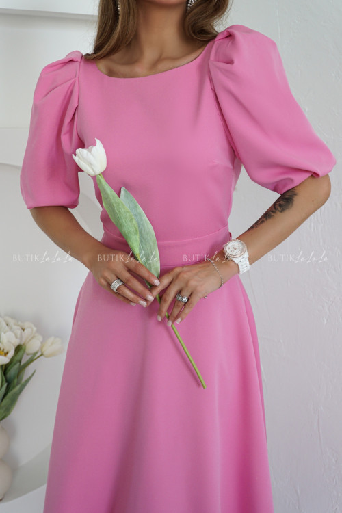 Sukienka midi cukierkowy róż Grande