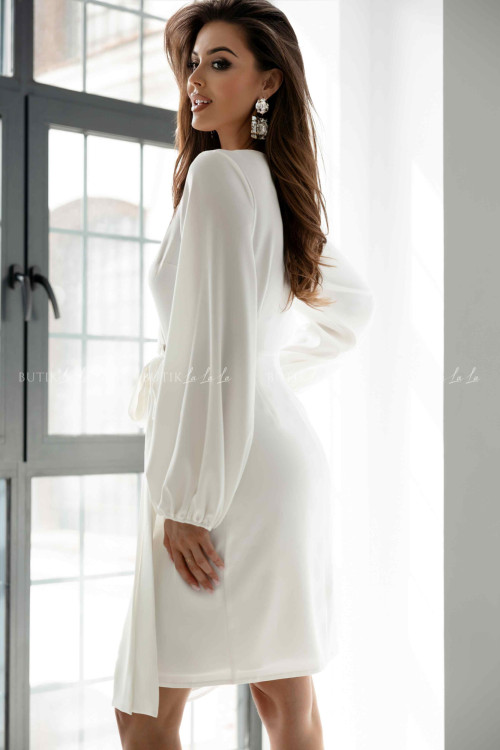 Sukienka z długim rękawem biała Auorie 2