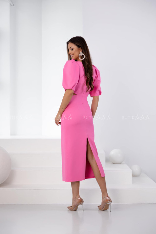 Sukienka midi z wycięciem różowa Pretta 1