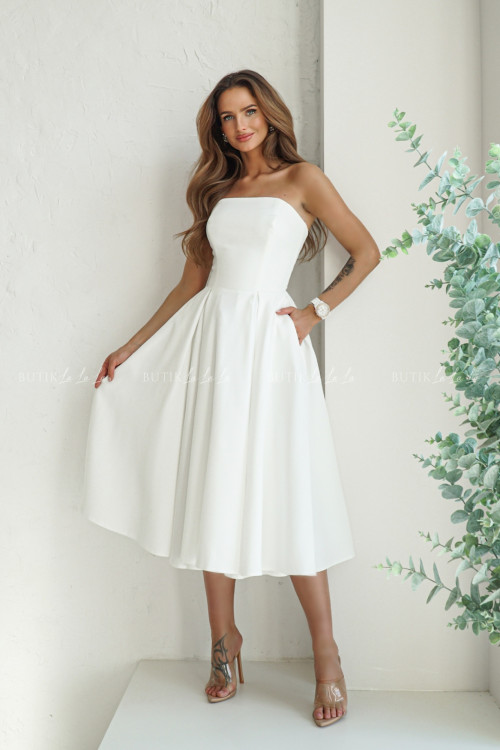 Sukienka rozkloszowana biała Mufina 3