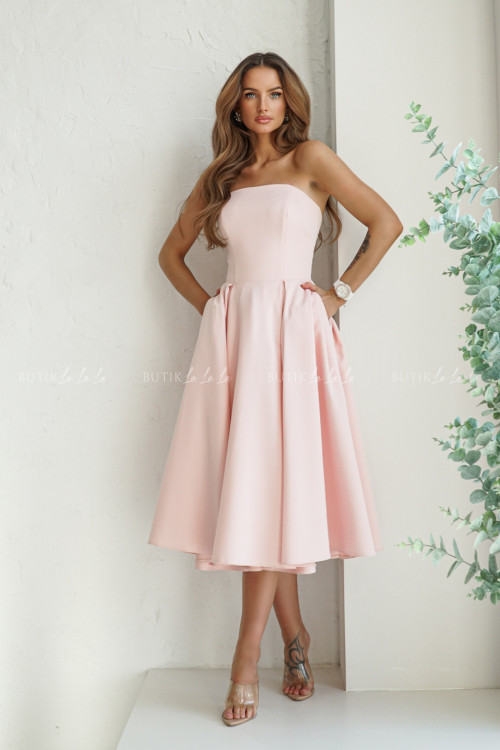 Sukienka rozkloszowana jasno różowa Mufina 6