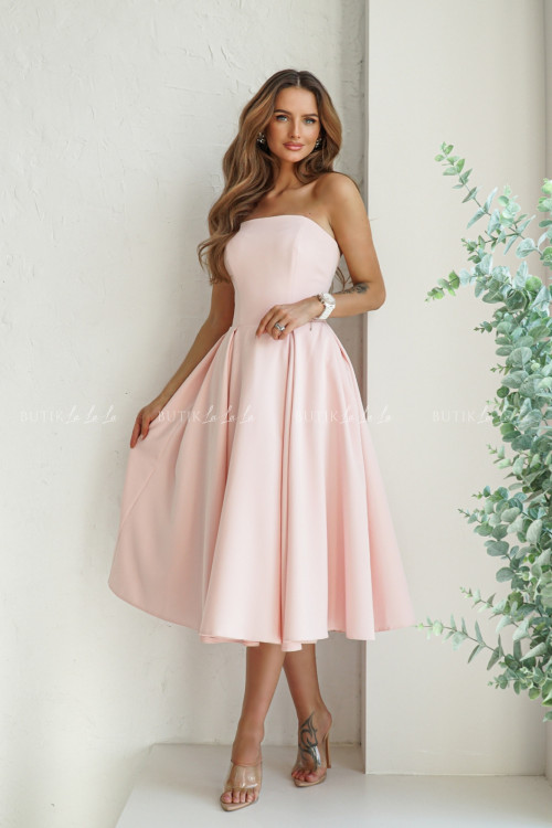 Sukienka rozkloszowana jasno różowa Mufina 7