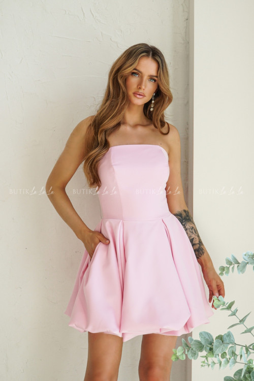 Sukienka różowa mini bombka Bonari 2