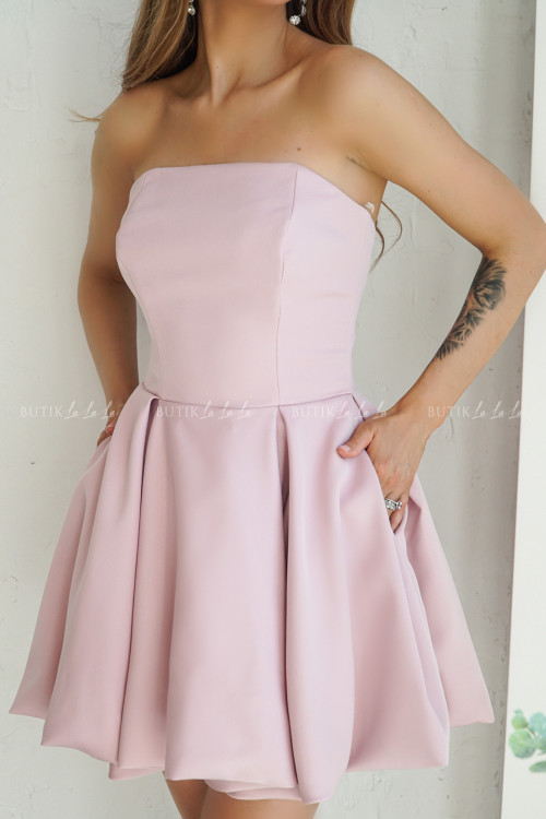 Sukienka pudrowa mini bombka Bonari 1