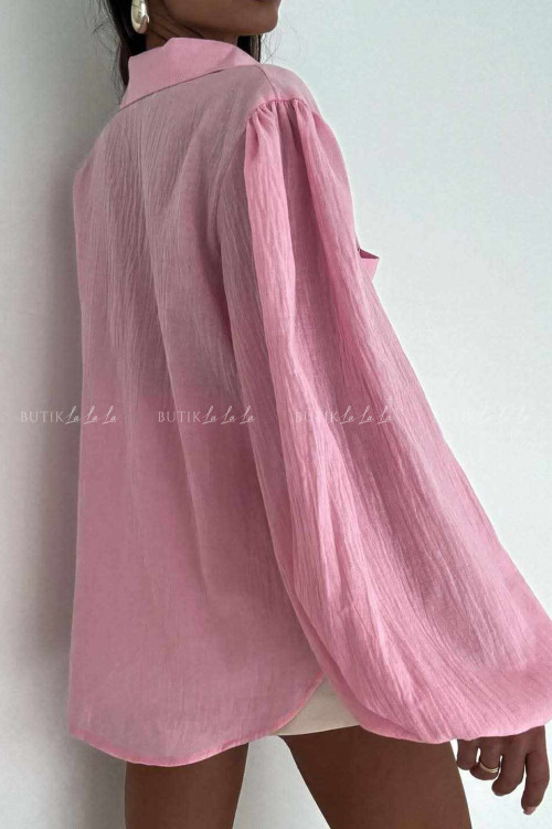 Komplet różowy koszula z topem 5