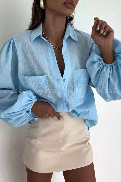 Komplet niebieski koszula z topem 3