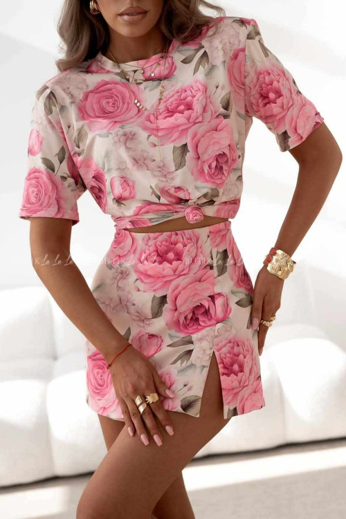 Spódnico-spodenki w kwiatowy print Fabienne